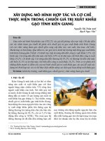 Xây dựng mô hình hợp tác và cơ chế thực hiện trong chuỗi giá trị xuất khẩu gạo tỉnh Kiên Giang