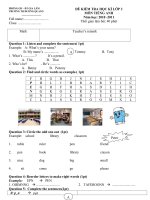 Đề thi lớp 2,3,4 kì 1