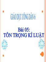 Bài giảng GDCD lớp 6 bài 5