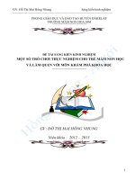 ĐỀ TÀI SÁNG KIẾN KINH NGHIỆM    MỘT SỐ TRÒ CHƠI THỰC NGHIỆM CHO TRẺ MẦM NON HỌC VÀ LÀM QUEN VỚI MÔN KHÁM PHÁ KHOA HỌC