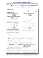 BÀI tập PHƯƠNG TRÌNH LƯỢNG GIÁC có đáp số   lê văn đoàn