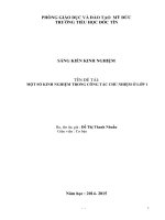 MỘT SỐ KINH NGHIỆM TRONG CÔNG TÁC CHỦ NHIỆM Ở LỚP 1