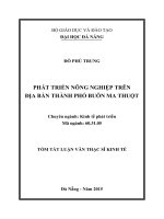 Phát triển nông nghiệp trên địa bàn Thành phố Buôn Ma Thuột