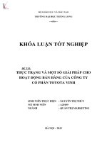 Thực trạng và một số giải pháp cho hoạt động bán hàng của Công ty Cổ phần TOYOTA Vinh