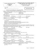 Đề kiểm tra học kỳ II môn Hóa nâng cao tham khảo và đáp án