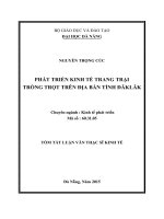Phát triển kinh tế trang trại trồng trọt trên địa bàn Tỉnh Đăk Lắk