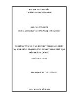 Nghiên cứu chế tạo bột huỳnh quang phát xạ ánh sáng đỏ (RED) ứng dụng trong chế tạo đèn huỳnh quang