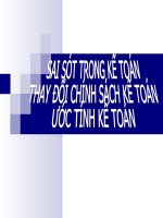 SAI SÓT TRONG KẾ TOÁN THAY ĐỔI CHÍNH SÁCH KẾ TOÁN ƯỚC TÍNH KẾ TOÁN