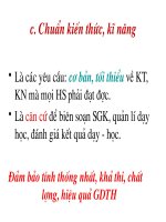 Quan điểm Dạy học theo chuẩn kiến thức kĩ năng