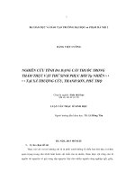 Nghiên cứu tính đa dạng cây thuốc trong thảm thực vật thứ sinh phục hồi tự nhiên tại xã Thượng Cửu, Thanh Sơn, Phú Thọ