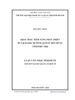 Khai thác tiềm năng phát triển du lịch khu di tích lịch sử đền hùng tỉnh Phú Thọ