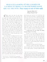 Pháp luật lao động về việc làm đối với lao động nữ trong các doanh nghiệp ngoài khu vực nhà nước thực trạng và một số kiến nghị