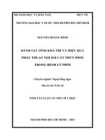 Đánh giá tính khả thi và hiệu quả phẫu thuật nội soi cắt thùy phổi trong bệnh lý phổi