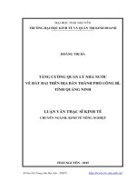 Luận văn thạc sĩ Tăng cường quản lý nhà nước về đất đai trên địa bàn thành phố Uông Bí, tỉnh Quảng Ninh