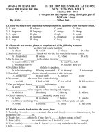 ĐỀ THI HSG 11- CÓ KEY