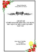 chuyên đề biên soạn đề kiểm tra theo ma trận