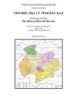 ĐỊA LÝ ĐỊA PHƯƠNG TỈNH BẮC KẠN