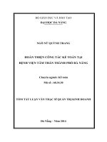 Hoàn thiện công tác kế toán tại bệnh viện tâm thần thành phố đà nẵng