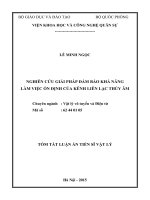 Nghiên cứu giải pháp đảm bảo khả năng làm việc ổn định của kênh liên lạc thủy âm.