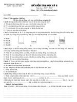 Đề kiểm tra học kỳ II môn Vật lí 8