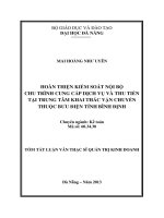 Hoàn thiện kiểm soát nội bộ chu trình cung cấp dịch vụ và thu tiền tại trung tâm khai thác vận chuyển thuộc bưu điện tỉnh bình định