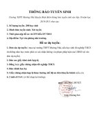 Thông báo tuyển sinh năm học 2010-2011