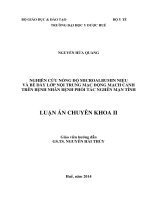 Nghiên cứu nồng độ microalbumin niệu và bề dày lớp nội trung mạc động mạch cảnh trên bệnh nhân bệnh phổi tắc nghẽn mạn tính (FULL)