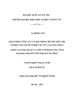 Hoạt động xã hội trong hỗ trợ điều trị nghiện cho người nghiện ma túy tại cộng đồng