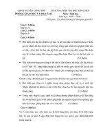 Đáp án Đề thi HSG môn Sinh 9 - 08