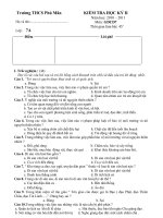 Đề thi GDCD7 học kỳ II (2010-2011) ma trận xịn