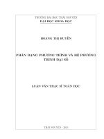 Phân dạng phương trình và hệ phương trình đại số