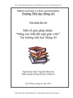 Giải pháp về nâng cao chất lượng dạy và học cho đội ngũ