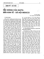 Tác động của NAFTA đến kinh tế - xã hội Mexico
