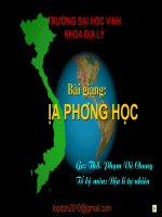 Bài giảng: Địa phương học