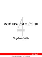 Bài giảng Quản trị cơ sở dữ liệu Oracle: Chương 4: GV. Cao Thị Nhâm (HV Ngân hàng)