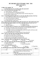 Đề thi sử 8- hay 2010.2011