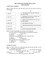 ĐÈ CƯƠNG ON TẬP HKII K-S-Đ