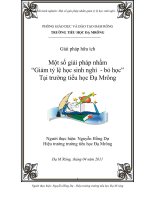 Giải pháp chống hiện tượng HS nghỉ học