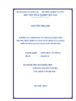 Nghiên cứu ảnh hưởng của phân kali đến sinh trưởng, phát triển và năng suất giống lúa lai SQ 2 trên đất hai vụ lúa tại gia lộc, hải dương