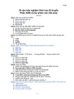 30 câu trắc nghiệm Sinh học Di truyền Phần ARN và Sự phiên mã