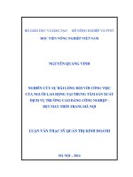 Nghiên cứu sự hài lòng đối với công việc của người lao động tại trung tâm sản xuất dịch vụ trường cao đẳng công nghiệp dệt may thời trang hà nội