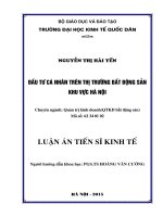 Ðầu tư cá nhân trên thị trường bất động sản khu vực Hà Nội