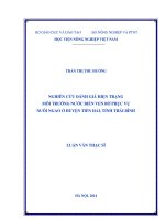 Nghiên cứu đánh giá hiện trạng môi trường nước biển ven bờ phục vụ nuôi ngao ở huyện tiền hải, tỉnh thái bình