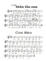 Hai con thằn lằn con, mèo con - lời bài hát có nốt nhạc