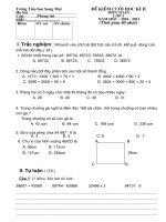 DE THI CUOI KI 2 LOP 3 ( T+ TV)2010- 1011 hat tuyet