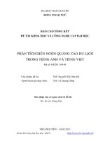 Phân tích diễn ngôn quảng cáo du lịch trong tiếng Anh và tiếng Việt