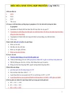 TRẮC NGHIỆM CÓ ĐÁP ÁN ĐIỀU HÒA SINH TỔNG HỢP PROTÊIN