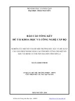 Nghiên cứu một số vấn đề môi trường bức xúc và đề xuất các giải pháp nhằm nâng cao tính bền vững cho một số khu tái định cư ở huyện Mai Sơn tỉnh Sơn La