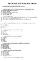 BỘ CÂU HỎI TRẮC NGHIỆM CÓ ĐÁP ÁN SINH HỌC