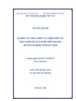 Nghiên cứu phát triển các hình thức tổ chức kinh tế làng nghề trên địa bàn huyện gia bình tỉnh bắc ninh